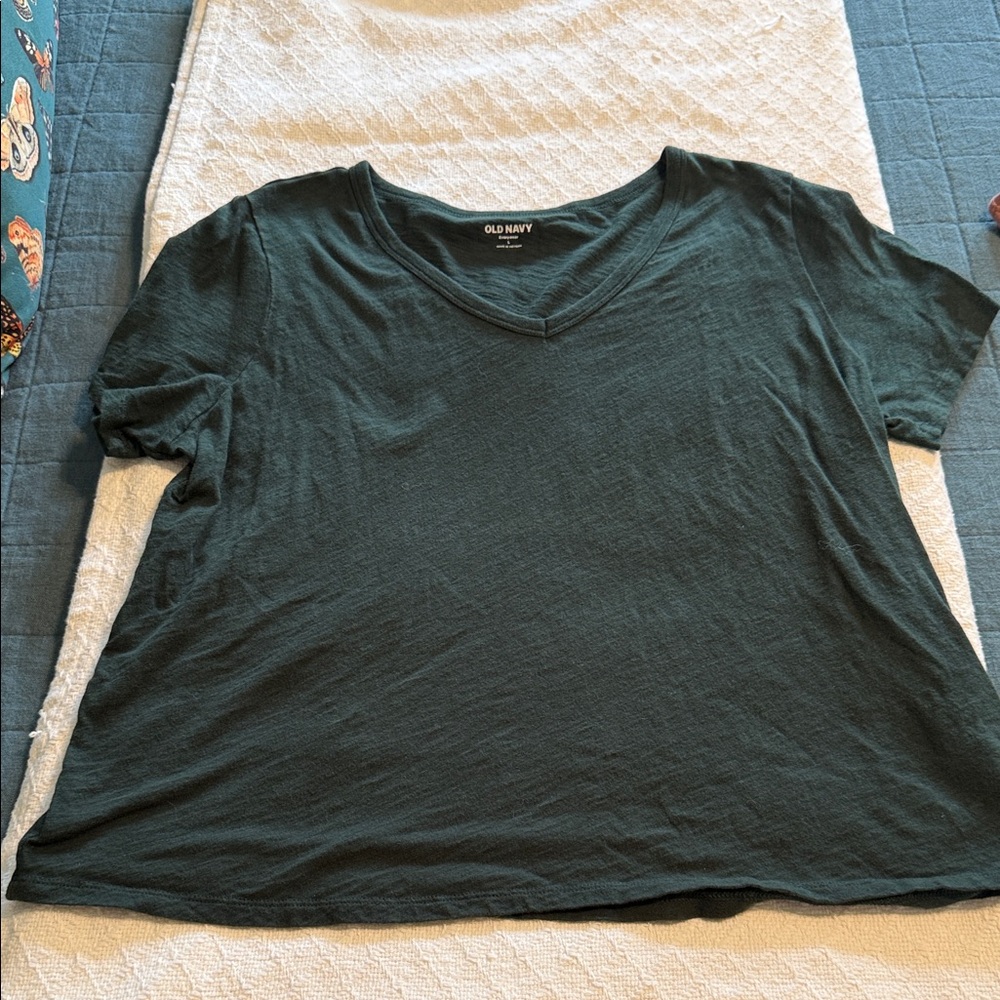 Old Navy Lot of 3 short sleeve t-shirts, pink, light aqua, forest green Large - Picture 6 of 10